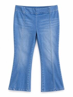 Lee Pull On Flare Jeans XXL High Rise Stretch Denim Blue